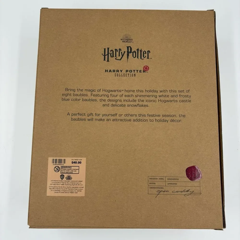 NIB NWT Harry Potter‎ New York Store Yule Ball Christmas Ornament Baubles Set